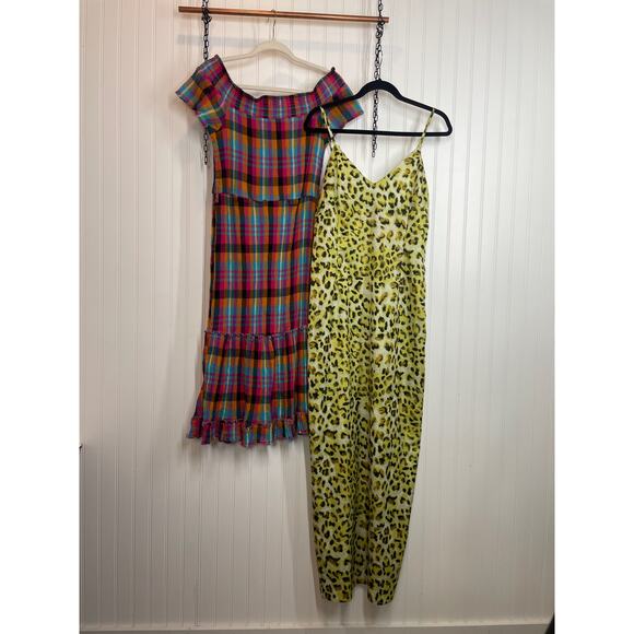Prettylittlethings Leopard Chiffon Maxi Beach Dress Jun & Ivy Dress Bundle Sz 12 - Picture 2 of 9